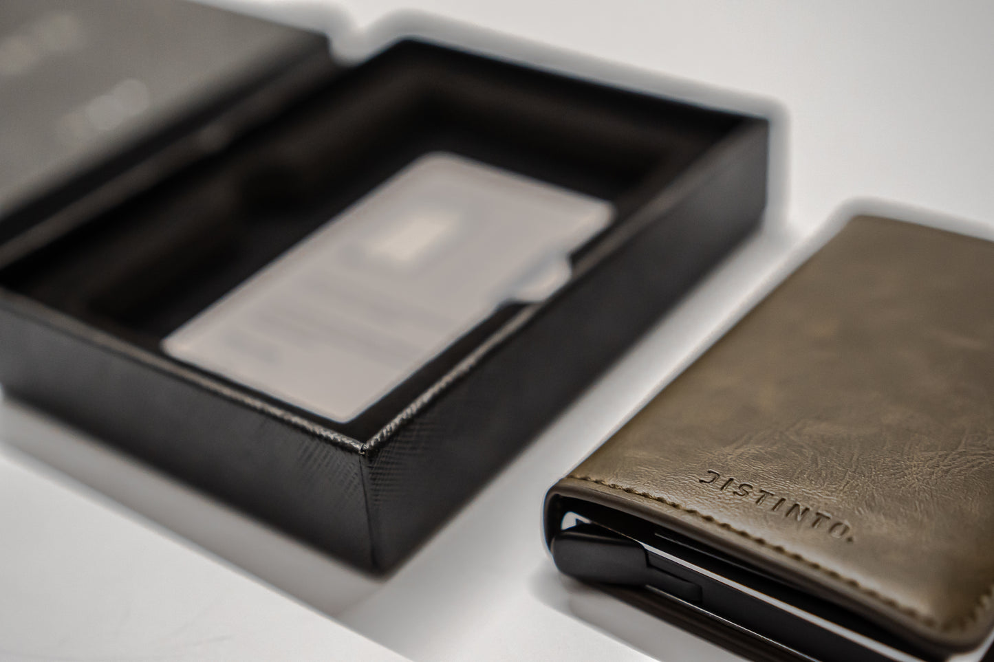 PU Leather Wallet & Aluminium Pop Up Card Holder