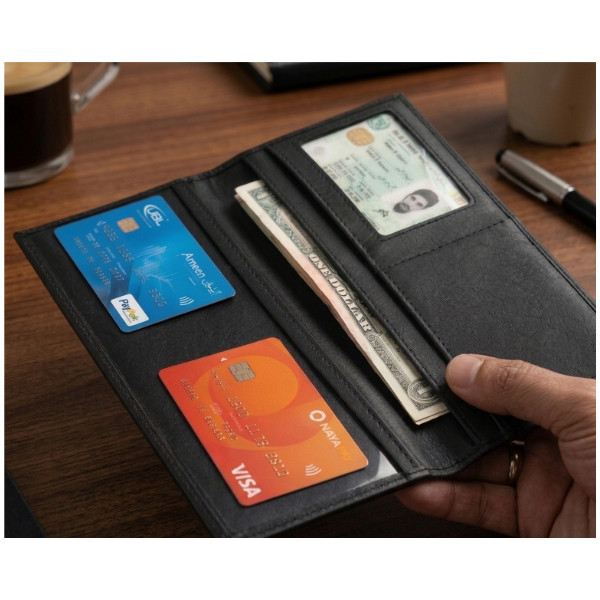 PrimeFold long wallet Pakistan fits Rs 5000 notes flat