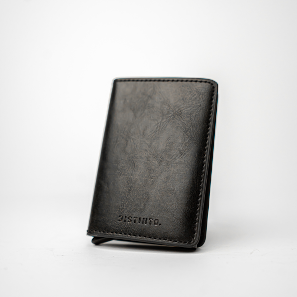 PU Leather Wallet & Aluminium Pop Up Card Holder