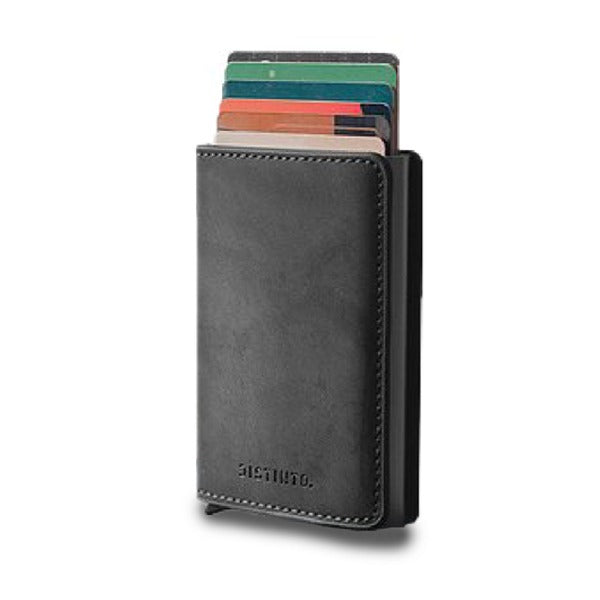 PU Leather Wallet & Aluminium Pop Up Card Holder