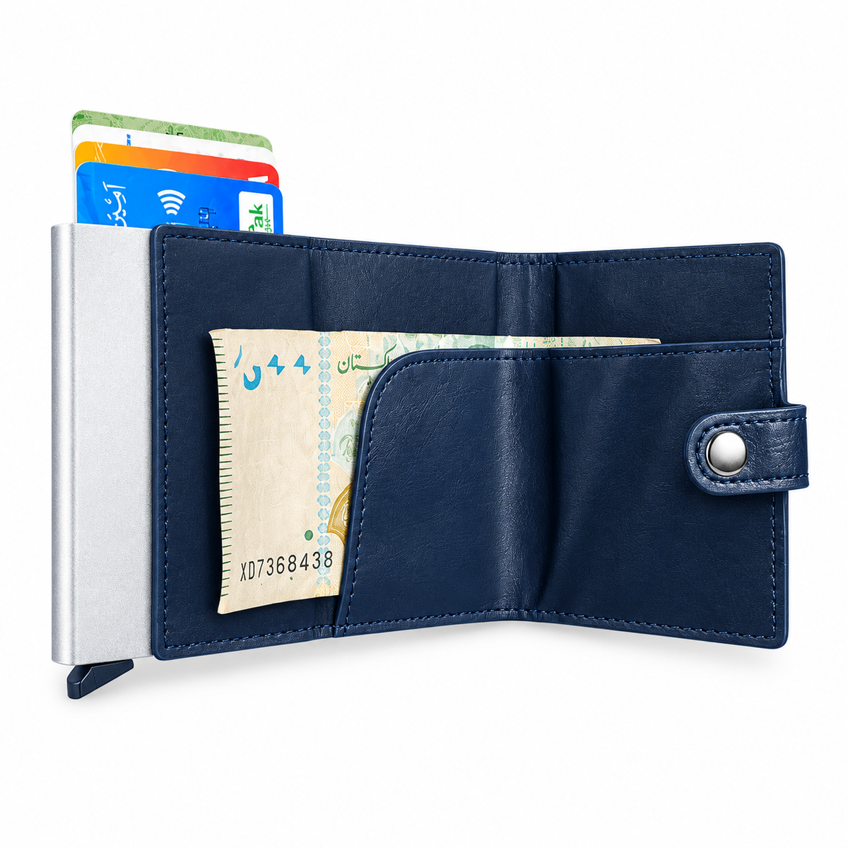 PU Leather Wallet & Pop up card holder with Strap & Cash Pocket