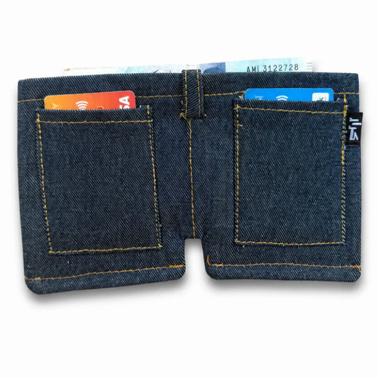 Denim Card Wallet — Slim Bifold Card Holder