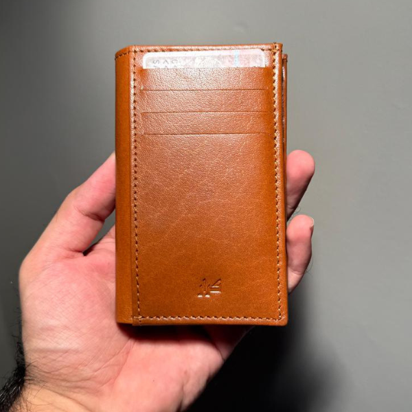 SnapLock full-grain leather wallet Pakistan name engraving