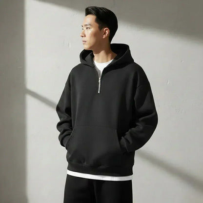 Karar Quarter Zip Hoodie Heavy Weight Drop Shoulders 350+GSM - Karar.Shop