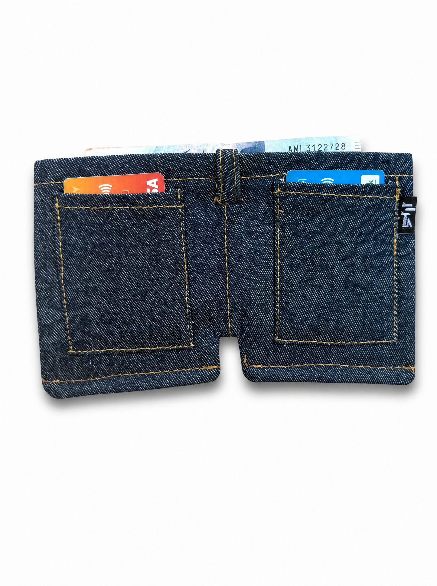 Denim Card Wallet — Slim Bifold Card Holder