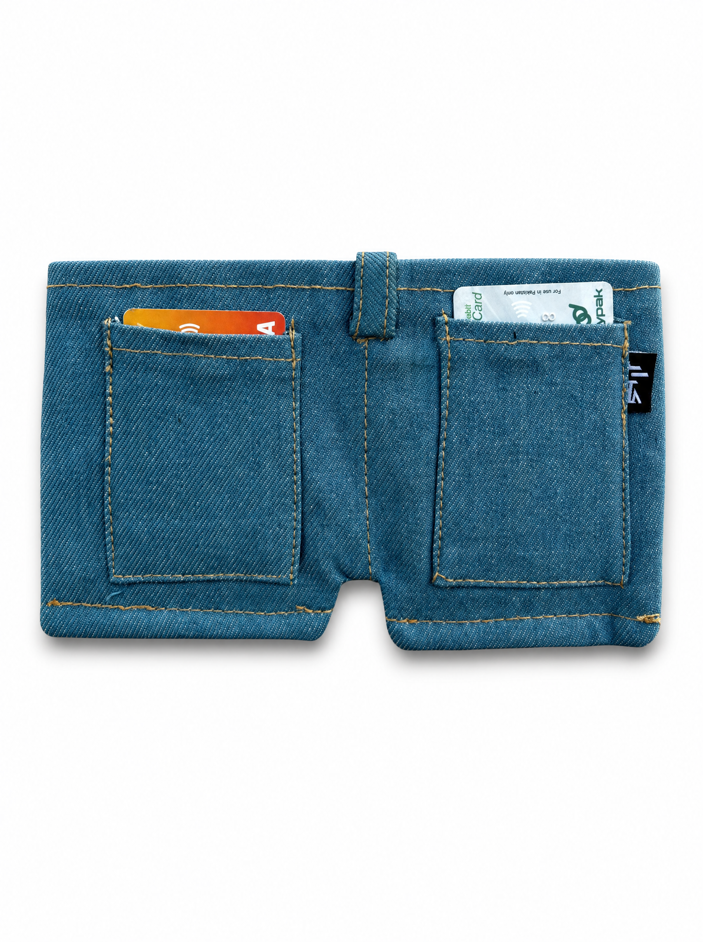 Denim Card Wallet — Slim Bifold Card Holder