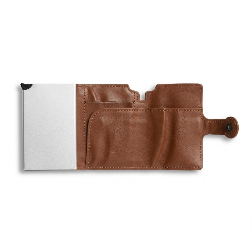 Popup Strap Wallet with Cash Pocket & Zipper Coin
