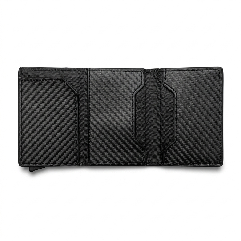 Magnetic Popup Wallet with Cash Pocket & Zipper Coin