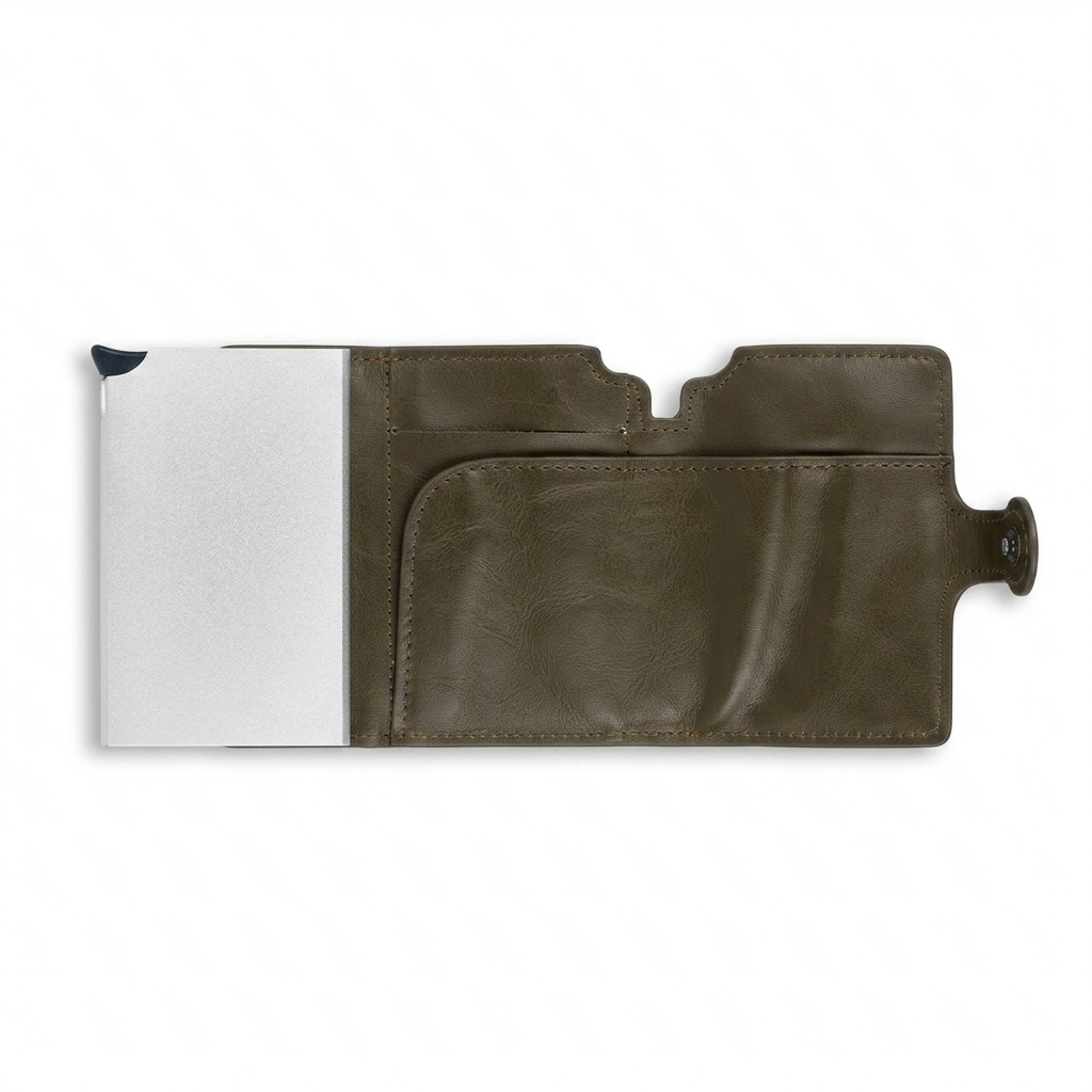 Popup Strap Wallet with Cash Pocket & Zipper Coin